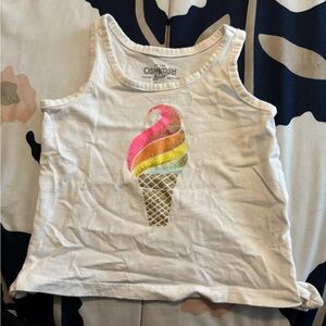 OshKosh B'gosh White and Pink Tank Top with Ice Cream Design, size 9m
